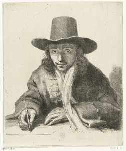 Selbstporträt von Johannes Lutma, zeichnend von Johannes  Lutma