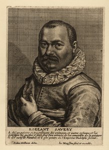 Porträt von Roelant Savery, in Flandern geborener niederländischer Maler des Goldenen Zeitalters von Johannes Meyssens