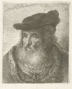 Porträt eines alten Mannes mit Barett von Johannes Mock