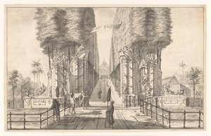 Ansicht des Landhauses Weltevreden in Batavia von Johannes Rach