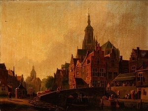 Eine niederländische Stadtszene