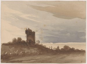 Landschaft mit verfallenem Turm