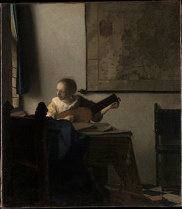 Junge Frau mit Laute von Johannes Vermeer