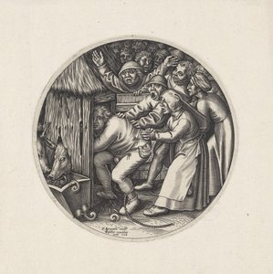Das Schwein muss in seinen Stall von Johannes Wierix