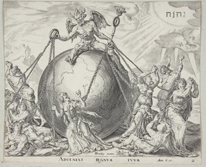 Der Mensch, der versucht, sich von der Herrschaft des Teufels zu befreien von Johannes Wierix