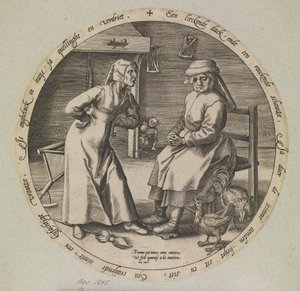 Die schimpfende Frau und die gackernde Henne
