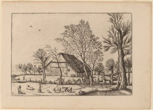 Bauernhof von Johannes and Lucas van Doetechum after Master of the Small Landscapes