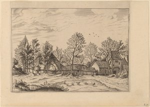 Bauernhof mit Tor von Johannes and Lucas van Doetechum after Master of the Small Landscapes