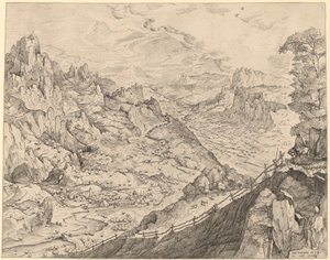 Große Alpenlandschaft von Johannes and Lucas van Doetechum after Pieter Bruegel the Elder