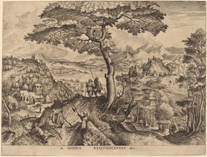 Milites Requiescentes (Ruhende Soldaten) von Johannes and Lucas van Doetechum after Pieter Bruegel the Elder