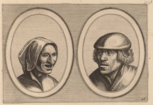 "Vrouw Verneem-al" und "Hans de Pluym-strijcker" von Johannes and Lucas van Doetechum after Pieter Bruegel the Elder