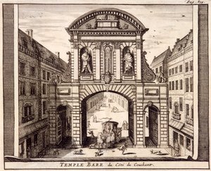 Temple Bar, London, um 1700 von Johannes de Ram
