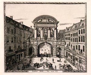Temple Bar, London, ca. 1700 von Johannes de Ram