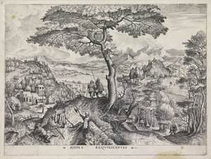 Landschaft mit ruhenden Soldaten von Johannes of Lucas van Doetechum