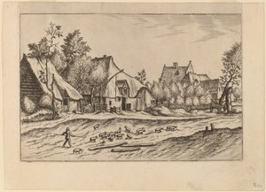Bauernhöfe in einem Dorf von Johannes van Doetechum, the Elder and Lucas