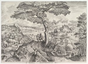 Soldaten bei der Rast Milites requiescentes aus Die großen Landschaften, ca. 1555-56 von Johannes van Doetecum I