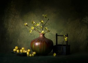 Elegantes Grünes Stillleben