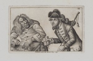 Der gebrochene Rechen mit guten Titeln (Gravur) von John  Collier