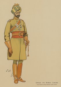 Offizier der 7. Bombay-Lanzenreiter (Farblithografie) von John (after) Charlton