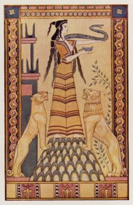 Die Schlangengöttin von Kreta von John (after) Duncan