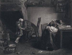Illustration für Die Rückkehr des Soldaten von Robert Burns von John (after) Faed