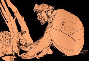 Odysseus gibt Polyphem Wein, Die Odyssee von John (after) Flaxman