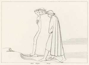 Das Treffen mit Statius, Fegefeuer, Gesang 21 (Gravur)