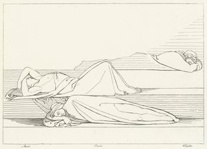 Die Dichter ruhen, Fegefeuer, Gesang 27 (Gravur) von John (after) Flaxman
