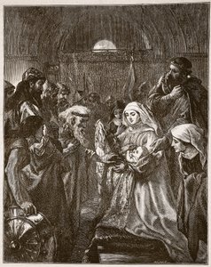 Edward stellt seinen neugeborenen Sohn den Walisern vor, Illustration aus 