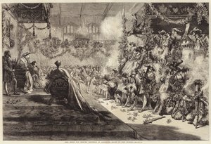 König Heinrich VIII. feiert Weihnachten in Greenwich (Gravur) von John (after) Gilbert