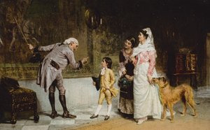 Der Vorfahr auf dem Wandteppich von John (after) Hassall