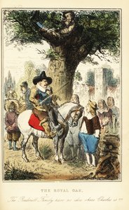 König Karl II. versteckt sich nach der Schlacht von Worcester in einer Eiche im Boscobel-Wald
