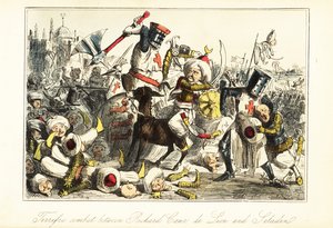 König Richard I. kämpft gegen Saladin in der Schlacht von Arsuf (Azotus), Palästina