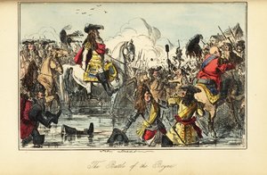 König Wilhelm II. überquert den Fluss in der Schlacht am Boyne, Irland von John (after) Leech