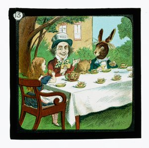 Alice im Wunderland, farbige Laternenbilder