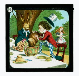 Alice im Wunderland, farbige Laternenbilder