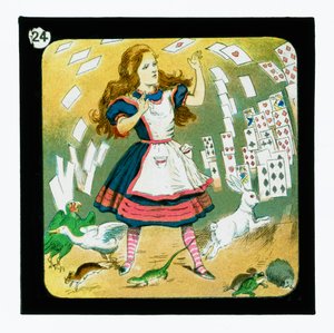 Alice im Wunderland, farbige Laternenbilder von John (after) Tenniel