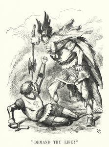 Karikatur: Fordere dein Leben! - Frankreichs Niederlage im Deutsch-Französischen Krieg (Gravur) von John (after) Tenniel