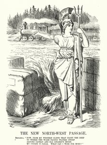 Die neue Nordwestpassage - die Canadian Pacific Railway (Stich) von John (after) Tenniel