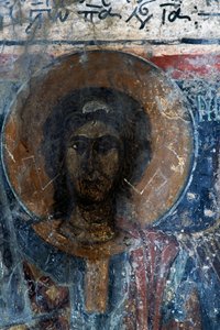 Christus, Fresko in der Kirche Agia Paraskevi, Voutas, Kreta, Griechenland