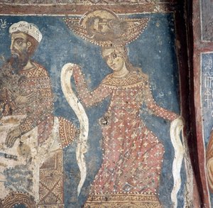 Fresko in der Kirche in Deliana, Kreta, Griechenland von Walter Charles Mills
