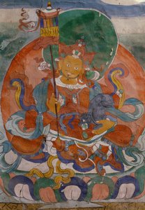 Wandmalerei aus dem Lamaistischen Kloster von Hemis, Ladakh, Indien