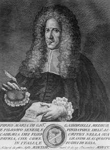 Porträt von Pirro Maria Gabbrielli (1643-1705), italienischer Philosoph und Professor für theoretische Medizin und Botanik, Gravur von Cosimo Zocchi (aktiv 1740-ca. 1787) von Walter Charles Mills
