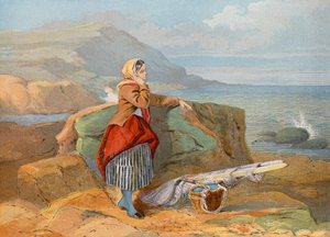 Seewärts nach den Booten schauen, Normandie von John Absolon