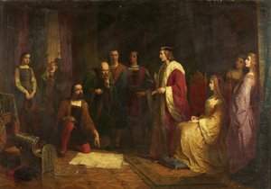 Cabot und sein Sohn Sebastian am Hof von Heinrich VII, 1862