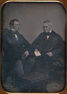 Zwei ältere Männer im Gespräch, ca. 1850
