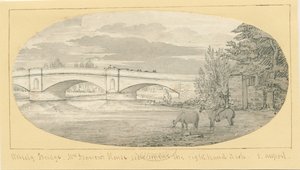 Wolseley-Brücke: Feder- und Tuschzeichnung, undatiert [1799-1854] von John Allport