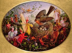 Cock Robin verteidigt sein Nest von John Anster Fitzgerald
