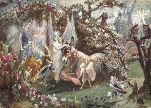 Titania und Zettel aus William Shakespeares "Ein Sommernachtstraum" von John Anster Fitzgerald