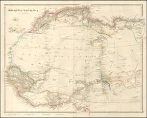 Karte von Nordwestafrika von John Arrowsmith, 1842